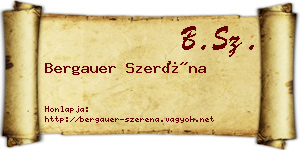 Bergauer Szeréna névjegykártya